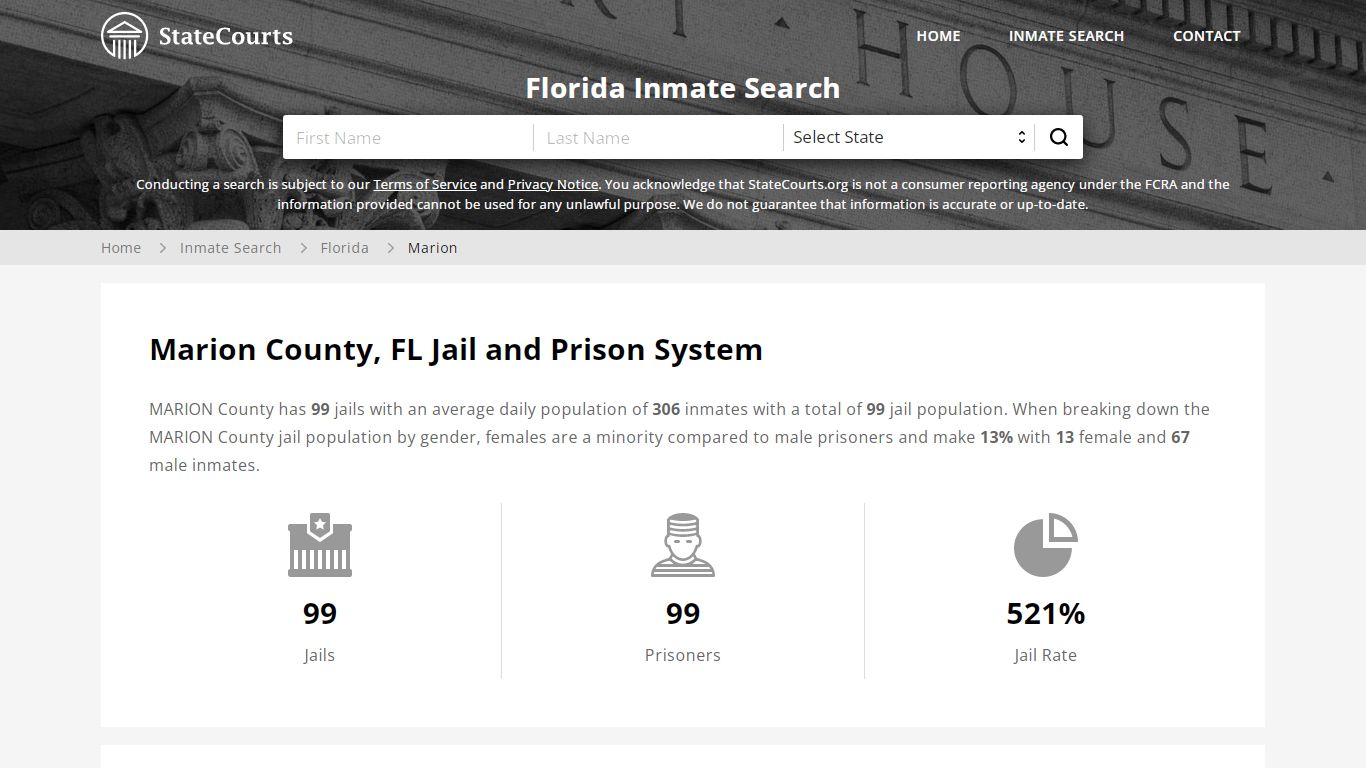 Marion County, FL Inmate Search - StateCourts
